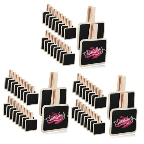 STOBOK 3 Sätze Kleiner Tafelclip Tischklammern Holzplatten Mini-clip Warenanhänger Holztafel Mini-tafelschild Frischhaltedosen Mit Etikett Kleines Tafelschild Tafeletiketten 20 Stück * 3 von STOBOK