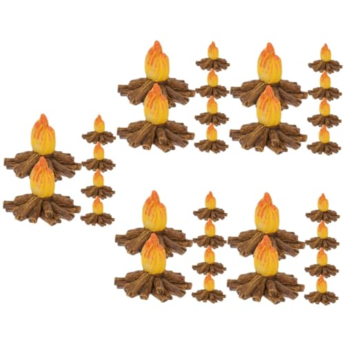 STOBOK 30 STK Harz Feuer Lagerfeuer vortäuschen Mini-Spielzeug Weihnachtskamin Modelle Mikro gefälschtes Lagerfeuer Zubehör für Camping-Geburtstagsfeiern Flamme schmücken von STOBOK
