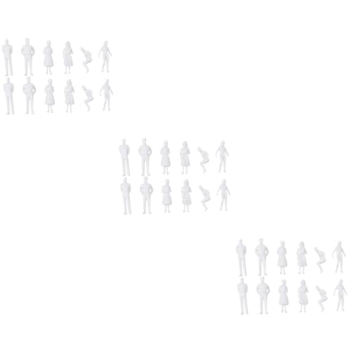 30 Sätze Modellzug Set Modellbau Landschaft Modelle Miniaturfigur Menschen Zahlen Sandkasten Pack Weiß von STOBOK