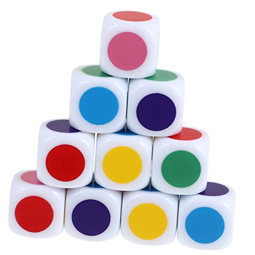 STOBOK 30St Würfel mit farbigen Punkten Spielzeug für die frühe Entwicklung Spielzeug für Kinder Spielzeuge Kinderspielzeug Lernwürfel für die Schule Würfel für Schüler gewürfelt Geschenk von STOBOK