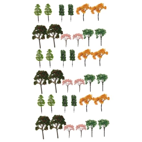 36 STK gefälschte Bäume kleine Kiefer Kirschblütenbäume Grün Steingarten Anlage Pflanze Modellbäume aus Harz Layout-Miniatur Minibäume absorbierender Stein Modellbaum schmücken von STOBOK