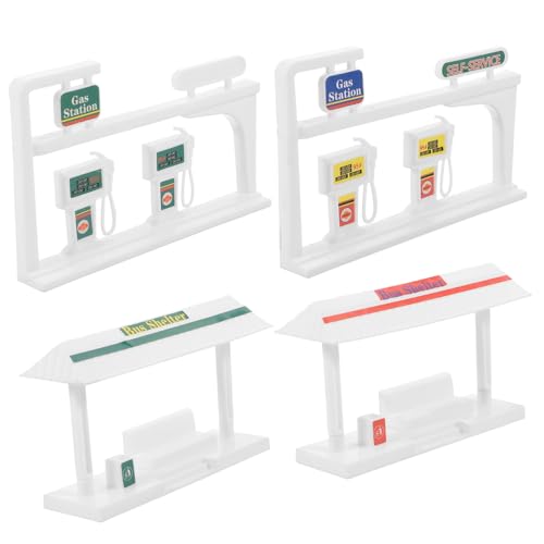 STOBOK 4 Sätze DIY-Parkplatzszene DIY Modell DIY-Modellbausatz DIY verkehrszeichen verkehrszeichen Kid Toys DIY-Tankstelle DIY- für Abs von STOBOK