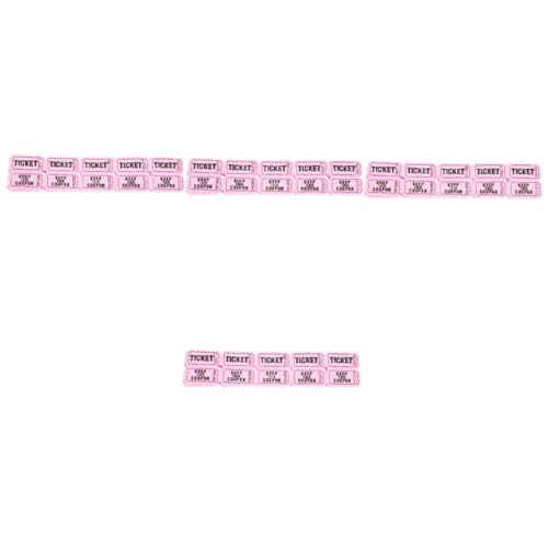 STOBOK 400 STK Lotterie-Ziehungsscheine Papieranhänger Etiketten Schild Lose Universaltickets Partyzubehör Kinokarten Partykarten Hochzeit Eintrittskarten allgemeine Fahrkarte Rosa von STOBOK