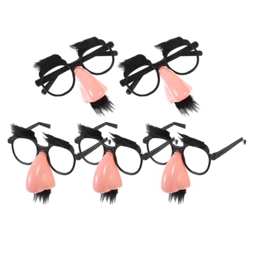 STOBOK 5-Teilige Lustige Verkleidungsbrille Mit Nase Augenbrauen Und Bart Kostümrahmen Falsche Nase Brille Knifflige Requisiten Für Partygeschenke Halloween-Kostümzubehör STOBOK 5-Teilige Lustige Verkleidungsbrille Mit Nase Augenbrauen Und Bart Kostümrahmen Falsche Nase Brille Knifflige Requisiten Für Partygeschenke Halloween-Kostümzubehör von STOBOK