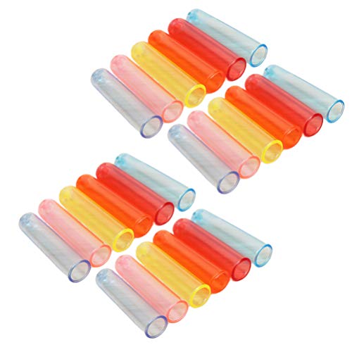 STOBOK 50 Stück Bleistiftkappen Transparente Kunststoff Bleistift Top Bleistift Extender Halter Briefpapier Kunst für Studenten (Zufällige Farbe) von STOBOK