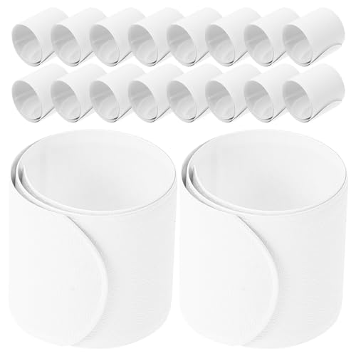 STOBOK 50 Stück Weiße Slap-Armbänder zum Selbermachen Blanko Party-Armband Schnappband für Kinder Klassenzimmer Handwerk Aktivität Kostüm von STOBOK