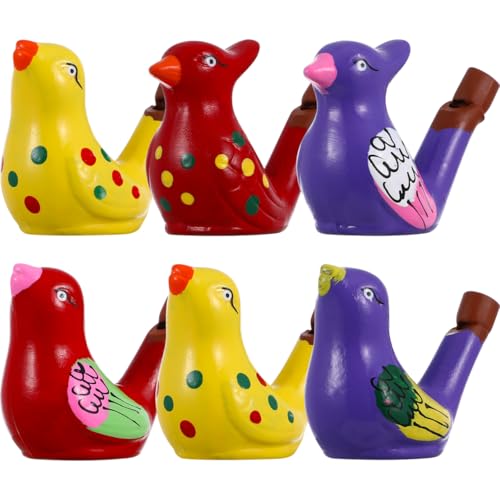 Stobok 6 Stück Keramik Vogelpfeifen, Spielzeug Für Kinder, Lustige Vogelgeräusche, Partyzubehör Für Geburtstagsfeiern, Weihnachten, Halloween Und Kindertag von STOBOK