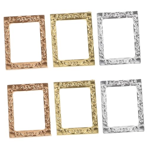 STOBOK 6pcs Miniatur Vintage Photo Frames High Realism Bilderrahmen Für Dollhouse Für Mikrofotografie Zarte Kleine Fotodehalter Für Sammler von STOBOK