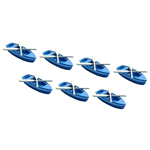 STOBOK 7 Sätze Mini-Ruderboote Im Strandstil Miniatur-Ornament-Sets Puppenhaus-Miniboote Mit Rudern Kanu-Modellfiguren Mini-Spielzeug Für DIY-Puppenhaus Ozean Strand von STOBOK