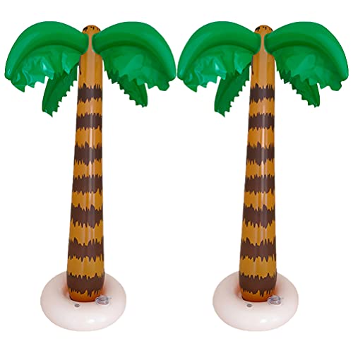 STOBOK Aufblasbare Palm Bäume Jumbo Aufblasbare Kokospalmen Strand Hintergrund für Hawaiian Luau Party Dekoration 2 Stück von STOBOK
