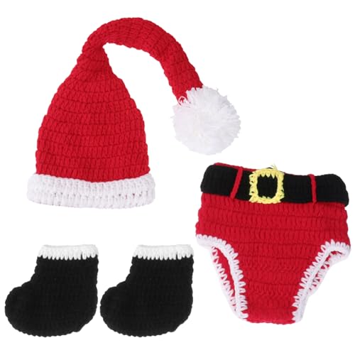 STOBOK Baby-Fotografie-Requisite Weihnachtsmütze Neugeborenen-Fotoshooting Weihnachts-Outfits Handgefertigt Gehäkelt Weihnachtsmann-Kleidung Weihnachtsmann-Strickmütze Socken Hosen Set STOBOK Baby-Fotografie-Requisite Weihnachtsmütze Neugeborenen-Fotoshooting Weihnachts-Outfits Handgefertigt Gehäkelt Weihnachtsmann-Kleidung Weihnachtsmann-Strickmütze Socken Hosen Set von STOBOK