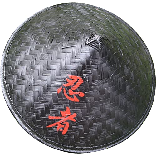 STOBOK Bambushut Japan Samurai Hut Bambushut Cosplay Ritter Schwarzer Hut Vietnamesischer Japanischer Kuli Strohbambuskegelhut Für Gartenbauernangeln von STOBOK