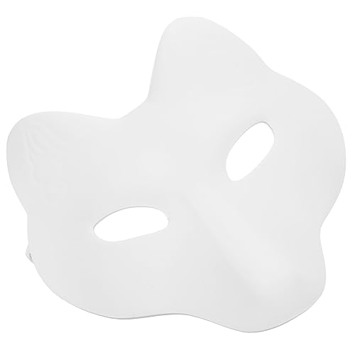 STOBOK Blanko-Fuchs-Maske Japanische Kabuki-Kitsune-Masken Pu-Weiße Halbe Gesichtsmaske Therian-Masken Unbemalt Diy-Halloween-Tiermaske Für Maskerade Cosplay-Party von STOBOK