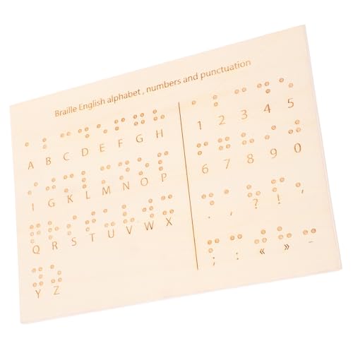 STOBOK Braille Buchstabenbrett Aus Holz Für Blinde Lernhilfe Und Lehrmittel Für Braille-unterricht Tragbar Und Langlebig von STOBOK