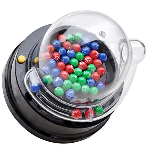 STOBOK Elektrische Lotto Ball Maschine,Lotterie Maschine tragbares Bingo Maschine Käfig Spiel mit Kugeln glücklicher Zahlenauswahl, elektrischer Schüttel Glücksball Maschine von STOBOK