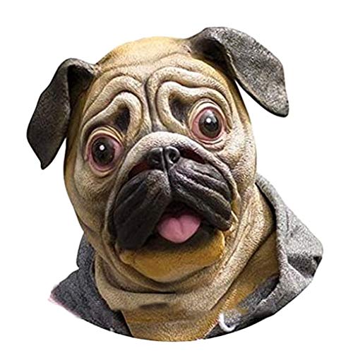 STOBOK Hunde Maske Bulldog Kopfmaske Latex Kostüm Zubehör Erwachsene Foto Requisiten von STOBOK