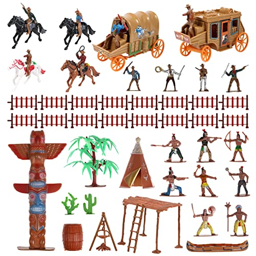 STOBOK Indianer Figuren Modelle: Wilde West Cowboys Figure Playset Set Miniatur Historische Indianer Indianer Figuren Spielzeug für Kleinkinder Kinder Schulprojekt von STOBOK