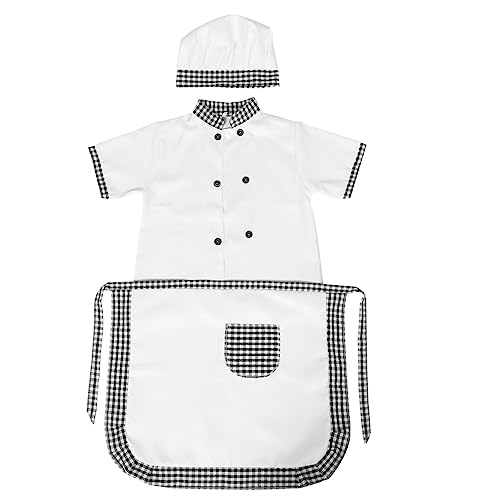 STOBOK Kinder-Kochmütze-Schürzen-Set Jungen-Kinder-Kunstschürzen Mit Taschen Küchen-Latzschürzen Zum Kochen Backen Malen von STOBOK