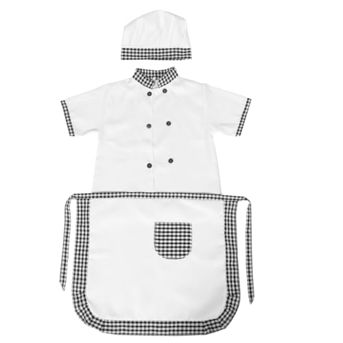 STOBOK Kinder-Kochmütze-Schürzen-Set Jungen-Kinder-Kunstschürzen Mit Taschen Küchen-Latzschürzen Zum Kochen Backen von STOBOK
