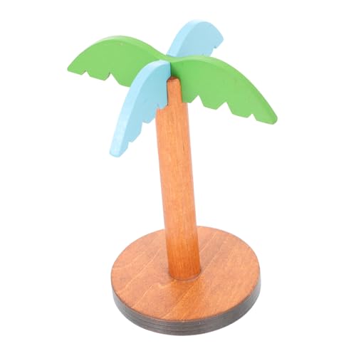 STOBOK Kokospalmenschmuck Aus Holz Holzspielzeug Tropischer Baumschmuck Tischzubehör Miniaturen Tischdekoration Baumstatue Grünes Dekor Pflanze Requisiten Urlaub Hölzern von STOBOK