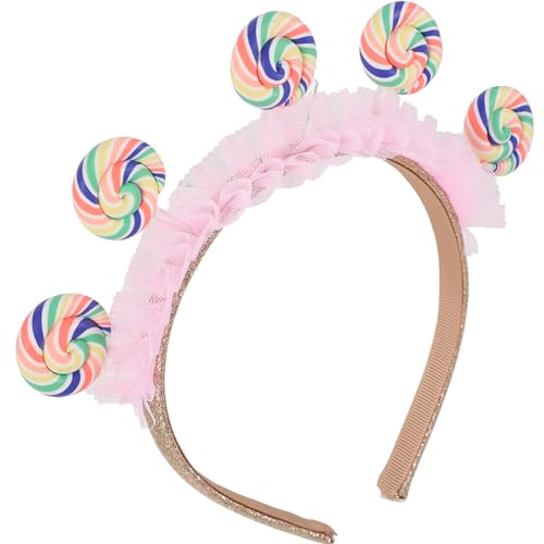 STOBOK Lollipop-Stirnband Haarband Party-Haar-Dekor Rosa Prinzessin-Dekor Süßigkeiten-Haar-Accessoires von STOBOK