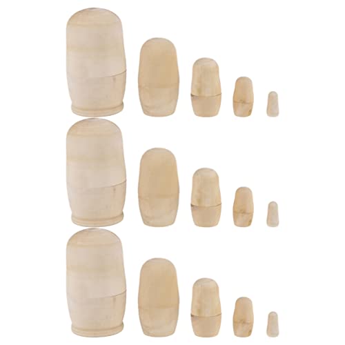 STOBOK Matroschka Rohling Holz Babushka Puppe: Russische Holzpuppen 5 Schichten DIY Basteln Bemalen 3 Sätze Holzspielzeug Zuhause Dekoration Weihnachten Geburtstag Festival Geschenk STOBOK Matroschka Rohling Holz Babushka Puppe: Russische Holzpuppen 5 Schichten DIY Basteln Bemalen 3 Sätze Holzspielzeug Zuhause Dekoration Weihnachten Geburtstag Festival Geschenk von STOBOK