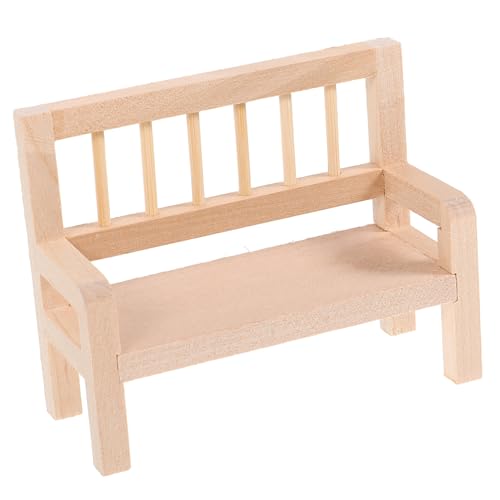 STOBOK Mini Möbelmodelle Hütte Miniatur mach es mini Häuser wohnaccessoires holzstuhl Mini-Aufbewahrungsbank Bankverzierung Mini-Holzdekor Mini-Verzierung Minibank aus Holz hölzern von STOBOK