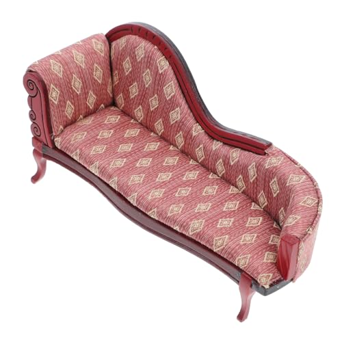STOBOK Mini-puppenhaus Mini-sofa Mini-chaiselongue Viktorianische Möbel Miniaturmöbel Puppenhaus-chaiselongue Mini-holzcouch Miniatur-couch Puppenhaustreppe Puppenhaus Couch Birke von STOBOK