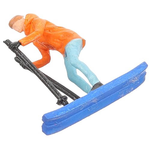 STOBOK Handgefertigte 164 Mini-skifahrerin-Figur Orange Für Modellbau Und Dekorative Zwecke von STOBOK