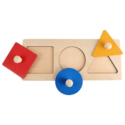 STOBOK Montessori-Puzzle mit Mehreren Formen Holzpuzzle Spielzeug Baby Kleinkind Erster Jumbo-Holzpflock Pädagogische Grundgeometrie Puzzlebrett Spielzeug von STOBOK