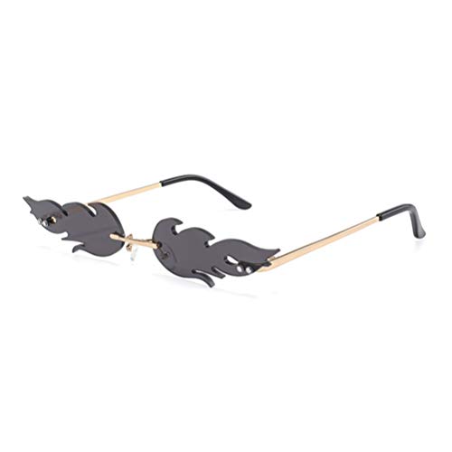 STOBOK Partybrille Flamme Sonnenbrille Rahmenlos Neuheit Brille Grau Foto Prop Mode Party Spielzeug Kinder Erwaschener Frauen Damen Kostüm Zubehör Foto Requisiten von STOBOK