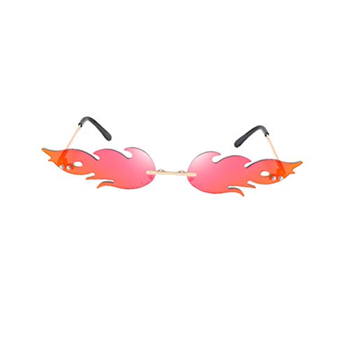 STOBOK Partybrille Flamme Sonnenbrille Rahmenlos Neuheit Brille Rot Foto Prop Mode Party Spielzeug Kinder Erwaschener Frauen Damen Kostüm Zubehör Foto Requisiten von STOBOK