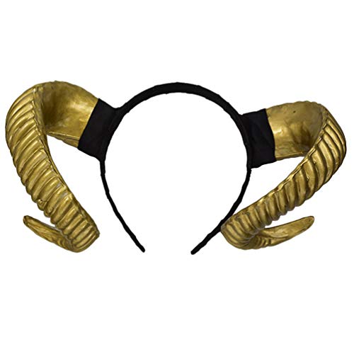 STOBOK Schaf Horn Stirnband Teufel Dämon Hörner Stirnband für Halloween Kostüm Cosplay Foto Requisiten (Golden) von STOBOK