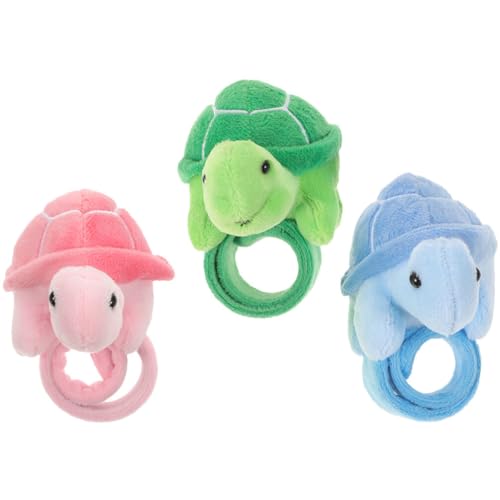 STOBOK Slap-Armband: 3 Stück Plüsch-Schnapparmbänder Schildkröten-Slap-Armband Stofftier-Slap-Armbänder Spielzeug Für Kinder Für Partygeschenke Mit Tiermotiven von STOBOK