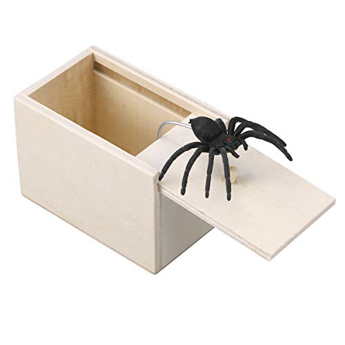 STOBOK Spinne Überraschung Streich Holz Angst Box Witz Spielzeug Narren Day Box für Erwachsene Kinder (White Board, Spinne) von STOBOK