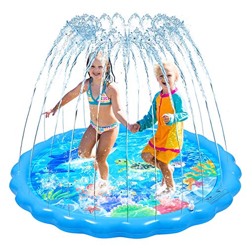 STOBOK Splash Pad, 170CM Planschbecken Sprinkle and Splash Play Matte Spielmatte, Aufblasbare Sprinklermatte Sprinklerpool für Kinder Sprinklerpad Outdoor Sommer Garten Wasserspielzeug für Baby STOBOK Splash Pad, 170CM Planschbecken Sprinkle and Splash Play Matte Spielmatte, Aufblasbare Sprinklermatte Sprinklerpool für Kinder Sprinklerpad Outdoor Sommer Garten Wasserspielzeug für Baby von STOBOK