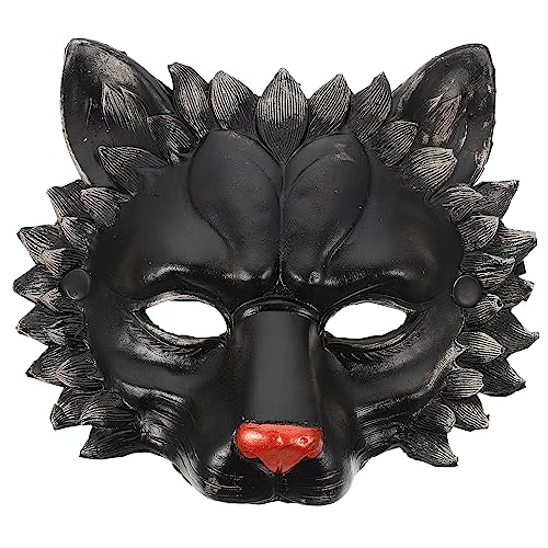 STOBOK Spukhaus-Requisite Löwenmaske Halloween Cosplay Pu- Schaum Löwenmaske 3D- Gesicht Tier Kostüm für Erwachsene Masken für Festival Tanzparty Maskerade (Schwarz) von STOBOK