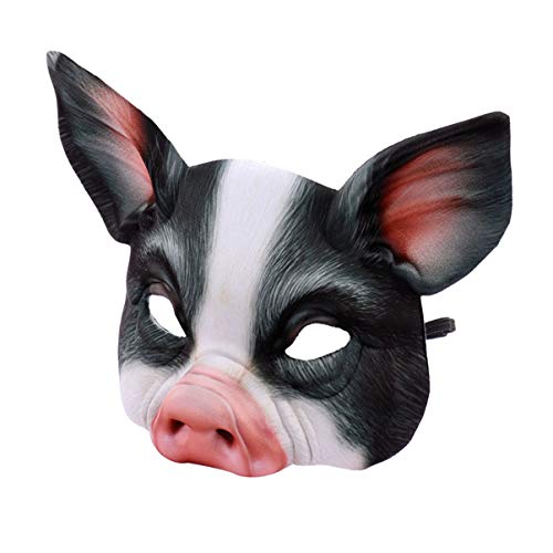 STOBOK Tierische Schweinemaske Halbgesichtsmaskerademasken -Cosplay-Maske Horror- -Masken Tiergesichtsmaske Gruselmasken Für Erwachsene Halloween Kind Schwarzes von STOBOK