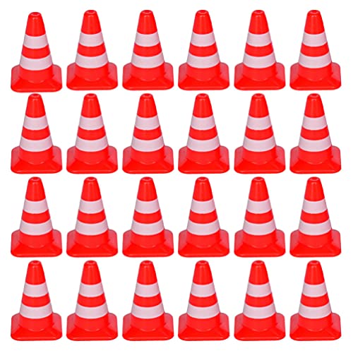 STOBOK Verkehrsschilder Spielzeug Verkehrs Stra?e Pretend Spielen Stra?ensperren Safety Cones Miniatur Verkehrs Barrieren 30 Stück Mini Pylonen Modellbau von STOBOK