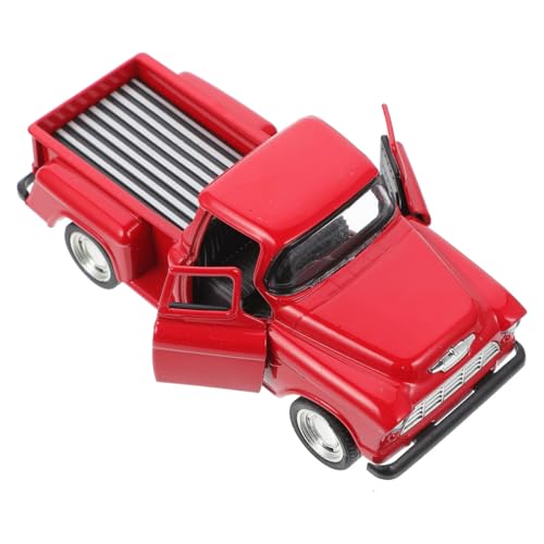 STOBOK Vintage Pickup Truck Modell Rotes Spielzeugauto Miniatur LKW Jungenspielzeug Mini Vintage Modellauto für Kinderspielzeug Kleiner Wohnkultur Deko von STOBOK