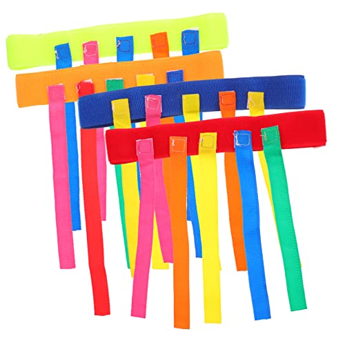 Ziehen Spielgürtel Kinder Jagen Spiel Fangen Gummiband mit Buntem Band für Kinder Kindergarten Outdoor-Sportaktivität, 4 Stück von STOBOK