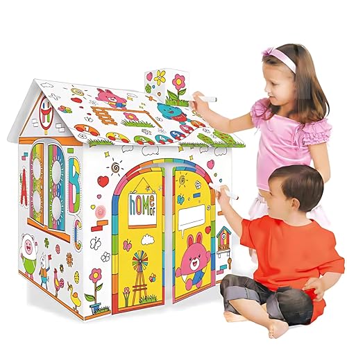 STONNY Haus aus Karton zum Ausmalen, für den Innen- und Außenbereich, künstlerisches und kreatives Spielen, 35 x 35 x 45 cm STONNY Haus aus Karton zum Ausmalen, für den Innen- und Außenbereich, künstlerisches und kreatives Spielen, 35 x 35 x 45 cm von STONNY