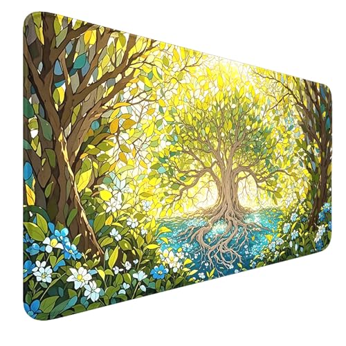 MTG Spielmatte, genähte Kanten, Wald, TCG, rutschfeste Landschaftsspielmatte, glatte Oberfläche, Gummiunterseite, Brettspiel, Mauspad, 61 x 35,6 cm, für Sammelkartenspiele, Spielen mit MTG Spielmatte, genähte Kanten, Wald, TCG, rutschfeste Landschaftsspielmatte, glatte Oberfläche, Gummiunterseite, Brettspiel, Mauspad, 61 x 35,6 cm, für Sammelkartenspiele, Spielen mit von STORKY