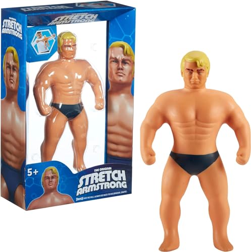 Stretch Armstrong The Original Giant Stretch-Spielzeug, ab 5 Jahren, binden Sie ihn in Knoten, er kehrt Immer Wieder zur Größe zurück, ideales Weihnachts- oder Geburtstagsgeschenk, Gelb von STRETCH ARMSTRONG