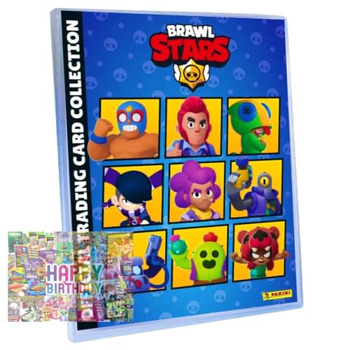 Bundle mit Brawl Stars Karten Serie 1 - Sammelkarten Trading Cards - 1 Sammelmappe + Exklusive Geburtstagskarte Bundle mit Brawl Stars Karten Serie 1 - Sammelkarten Trading Cards - 1 Sammelmappe + Exklusive Geburtstagskarte von STRONCARD