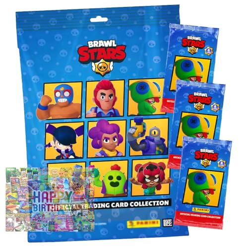 Bundle mit Brawl Stars Karten Serie 1 - Sammelkarten Trading Cards - 1 Starter + 3 Booster + Exklusive Geburtstagskarte Bundle mit Brawl Stars Karten Serie 1 - Sammelkarten Trading Cards - 1 Starter + 3 Booster + Exklusive Geburtstagskarte von STRONCARD