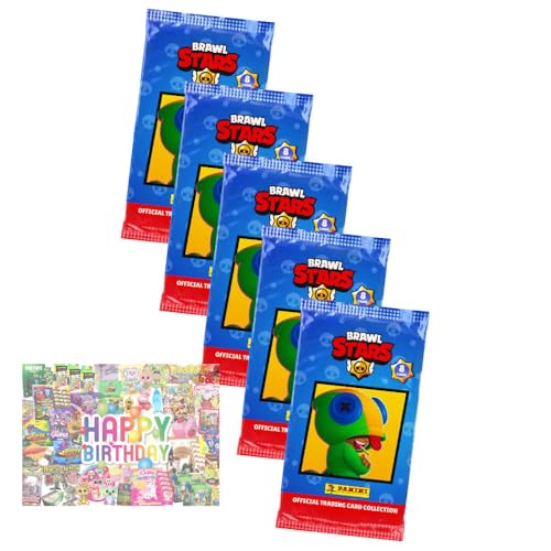 Bundle mit Brawl Stars Karten Serie 1 - Sammelkarten Trading Cards - 5 Booster + Exklusive Geburtstagskarte Bundle mit Brawl Stars Karten Serie 1 - Sammelkarten Trading Cards - 5 Booster + Exklusive Geburtstagskarte von STRONCARD