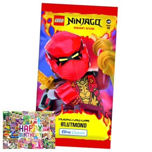 Bundle mit Lego Ninjago Karten Trading Cards Serie 10 - BLUTMOND Sammelkarten (2025) - Auswahl+ Exklusive Geburtstagskarte (1 Booster) von STRONCARD