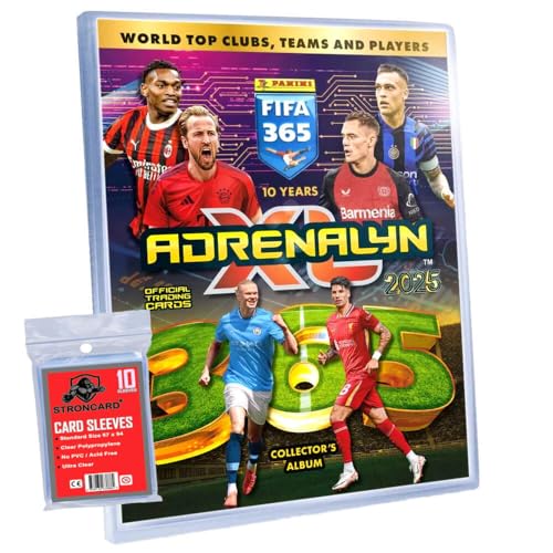 Bundle mit Panini FIFA 365 Karten 2025 - Adrenalyn XL Trading Cards - Exklusive STRONCARD Sammelkarten Hüllen - 1 Sammelmappe Bundle mit Panini FIFA 365 Karten 2025 - Adrenalyn XL Trading Cards - Exklusive STRONCARD Sammelkarten Hüllen - 1 Sammelmappe von STRONCARD