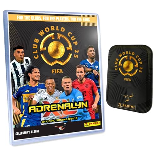 Bundle mit Panini FIFA Club World Cup 2025 - WM Trading Cards - Weltmeisterschaft Sammelkarten - 1 Mappe + 1 Tin Dose + Exklusive Geburtstagskarte von STRONCARD